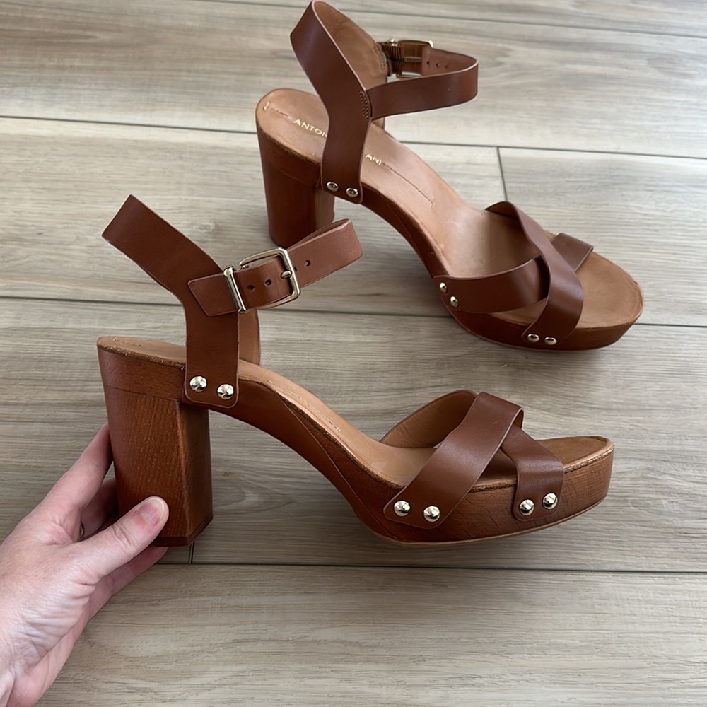 VGUC Antonio Melani Brand Ankle Clasp Chunky High Heels Size 12 Women’s Used